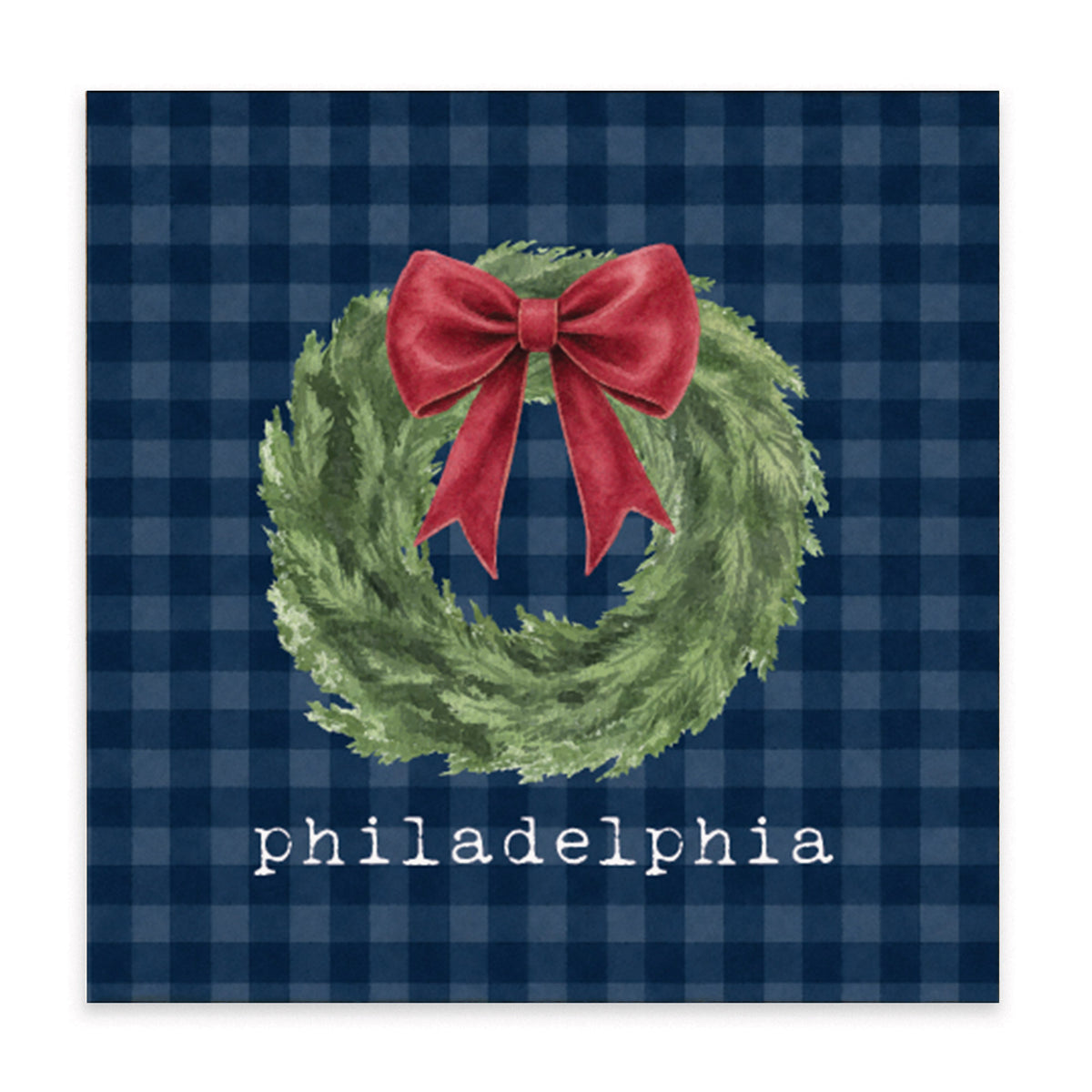 Christmas Wreath Philadelphia Block Sign