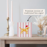 Yellow Lab Santa Hat Block Sign