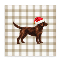 Chocolate Lab Santa Hat Block Sign