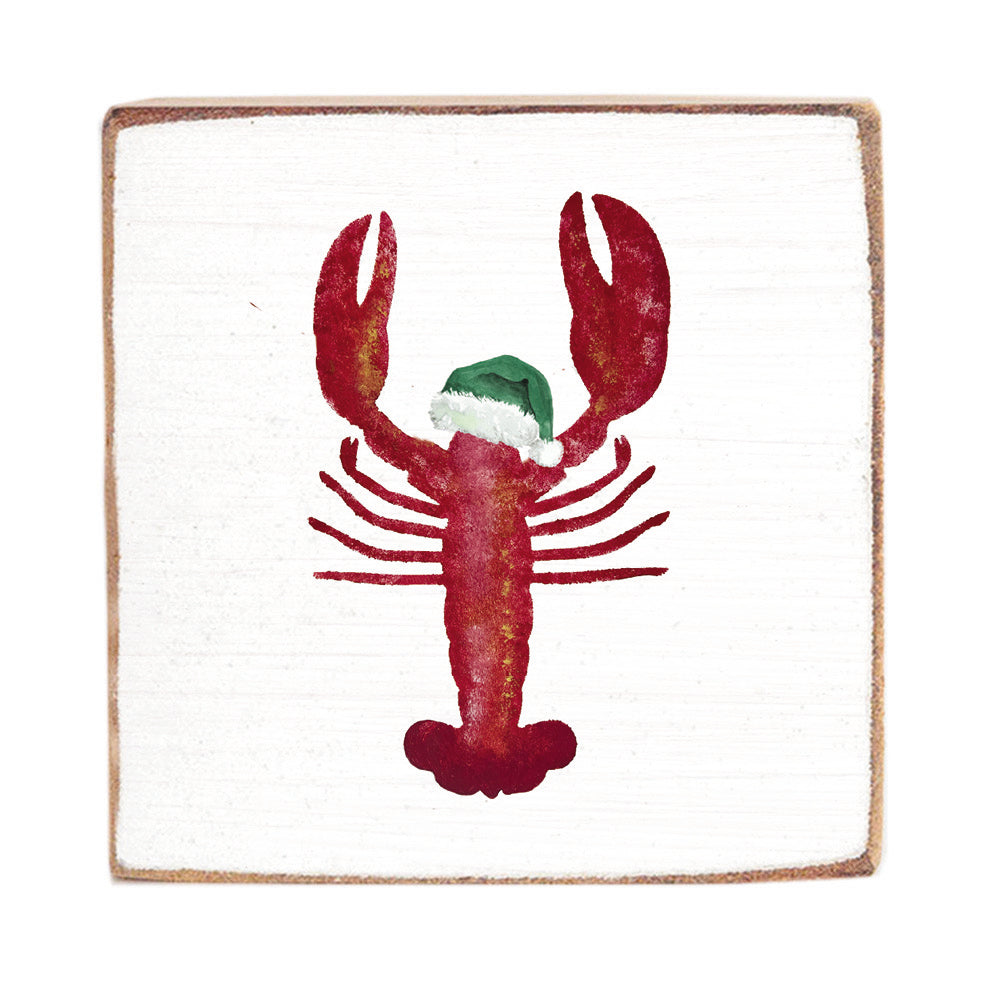 Santa Lobster Block Sign