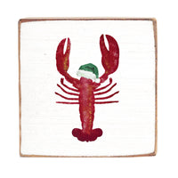 Santa Lobster Block Sign