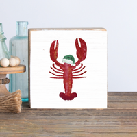 Santa Lobster Block Sign