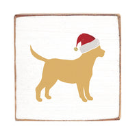 Santa Golden Dog Block Sign