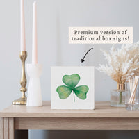 Watercolor Shamrock Block Sign