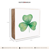 Watercolor Shamrock Block Sign