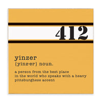 Pittsburgh 412 Yinzer Definition Block Sign