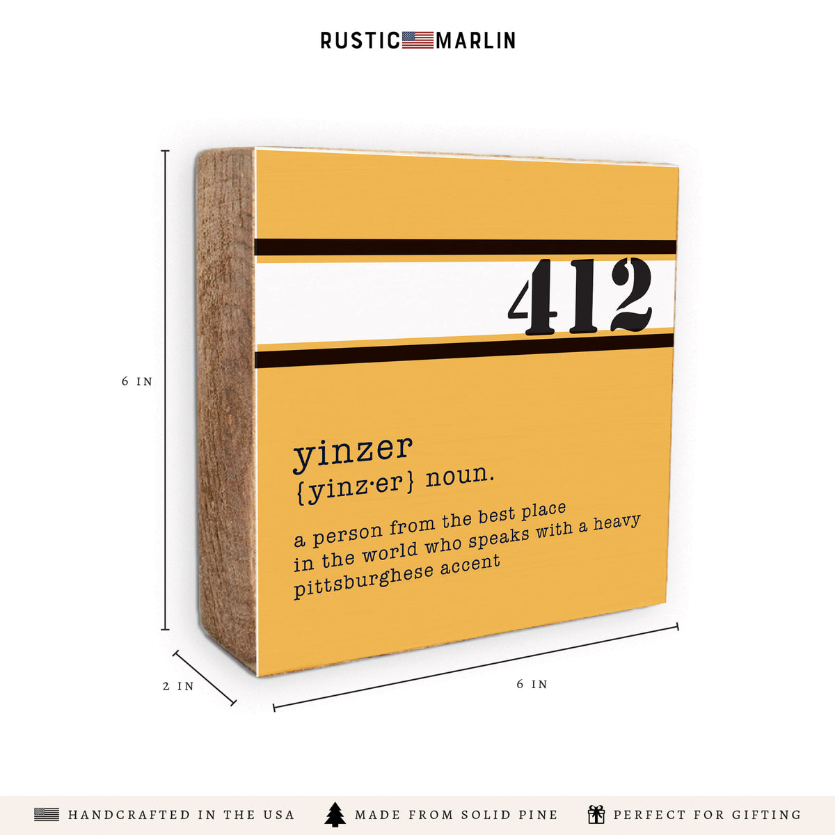 Pittsburgh 412 Yinzer Definition Block Sign