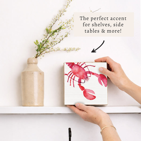 Watercolor Lobster Block Sign