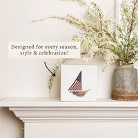 Flag Sailboat Block Sign