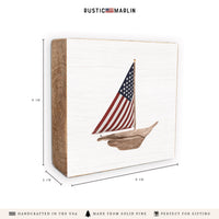 Flag Sailboat Block Sign