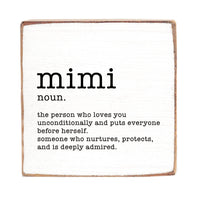 Mimi Definition Block Sign