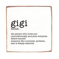 Gigi Definition Block Sign
