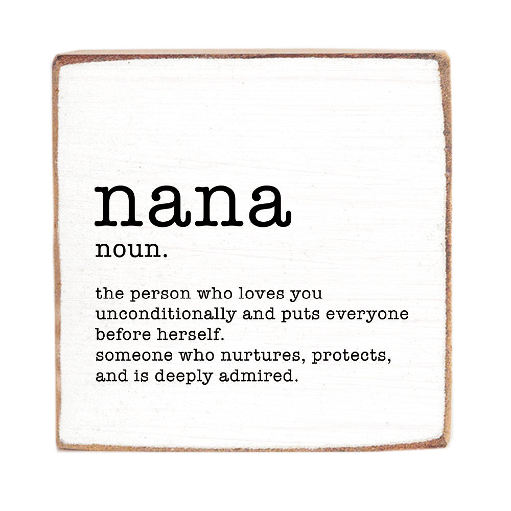 Nana Definition Block Sign