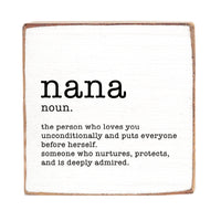 Nana Definition Block Sign