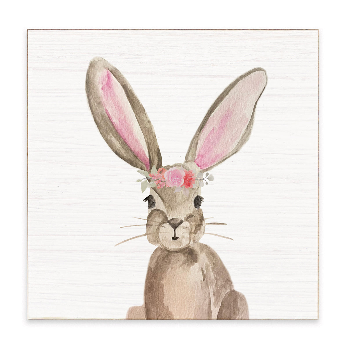 Floral Bunny Block Sign