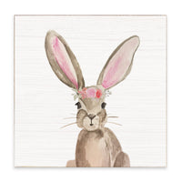 Floral Bunny Block Sign