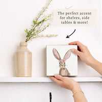 Floral Bunny Block Sign
