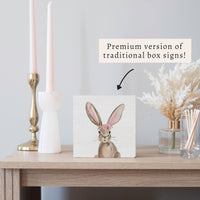 Floral Bunny Block Sign
