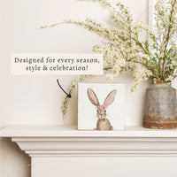 Floral Bunny Block Sign