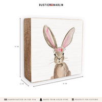 Floral Bunny Block Sign