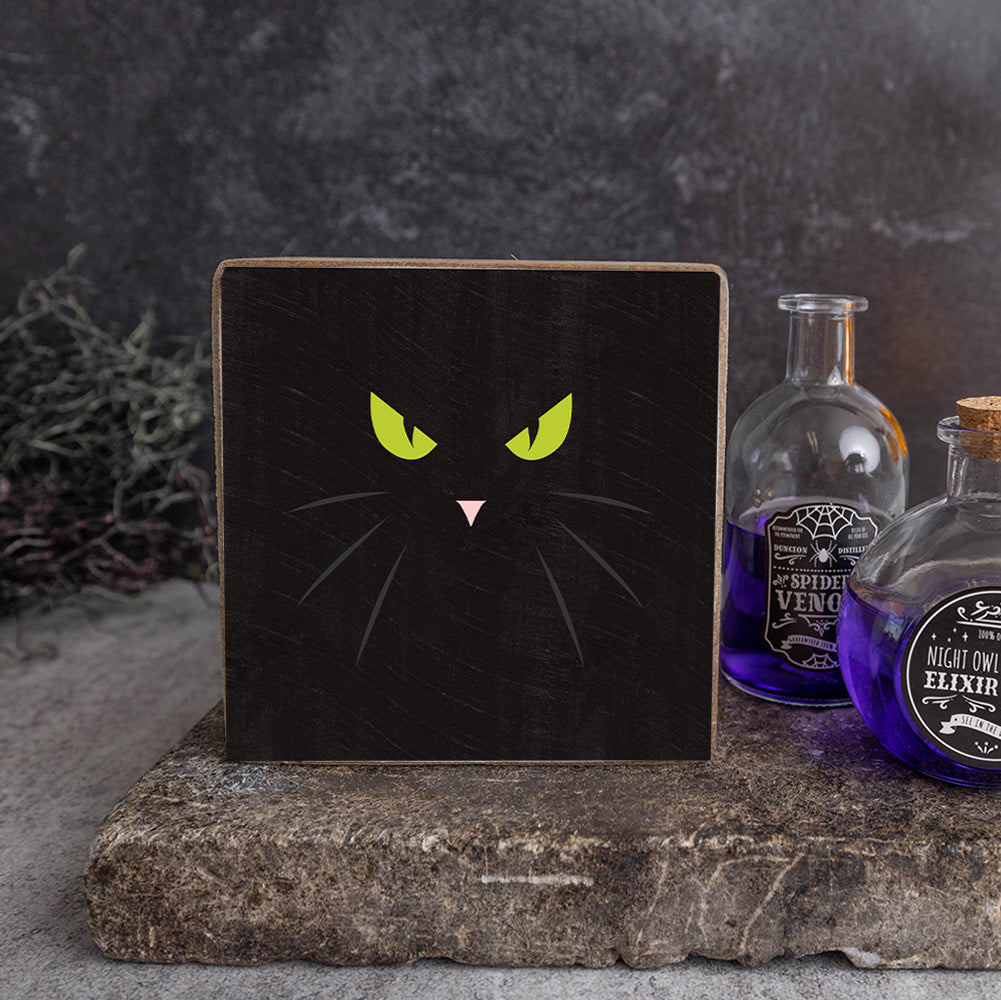 Black Cat Decorative Wooden Block