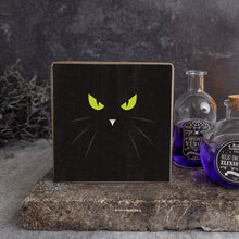 Load image into Gallery viewer, Black Cat Decorative Wooden Block
