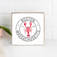 Boston Lobster Decorative Wooden Block