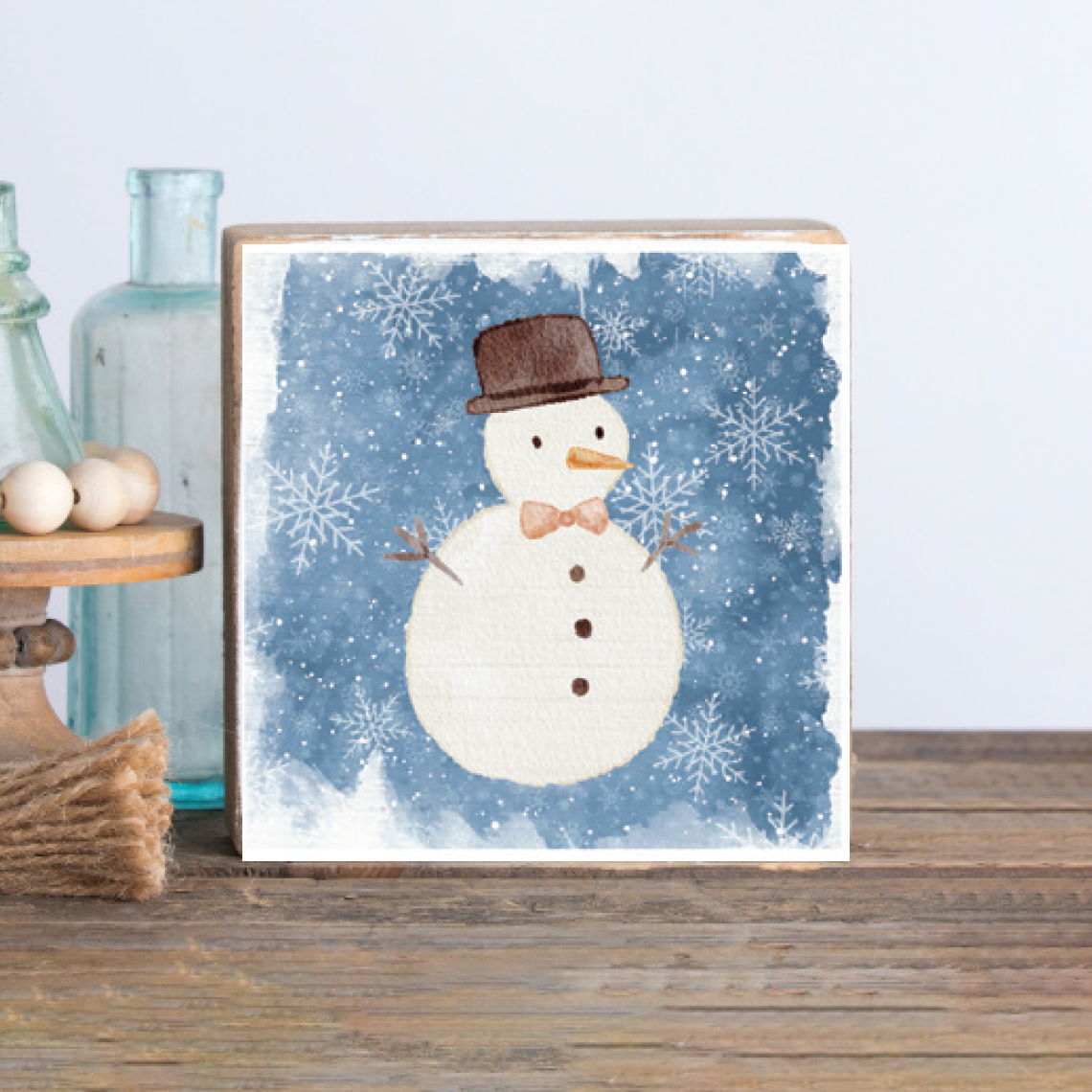 Snowman Block Sign