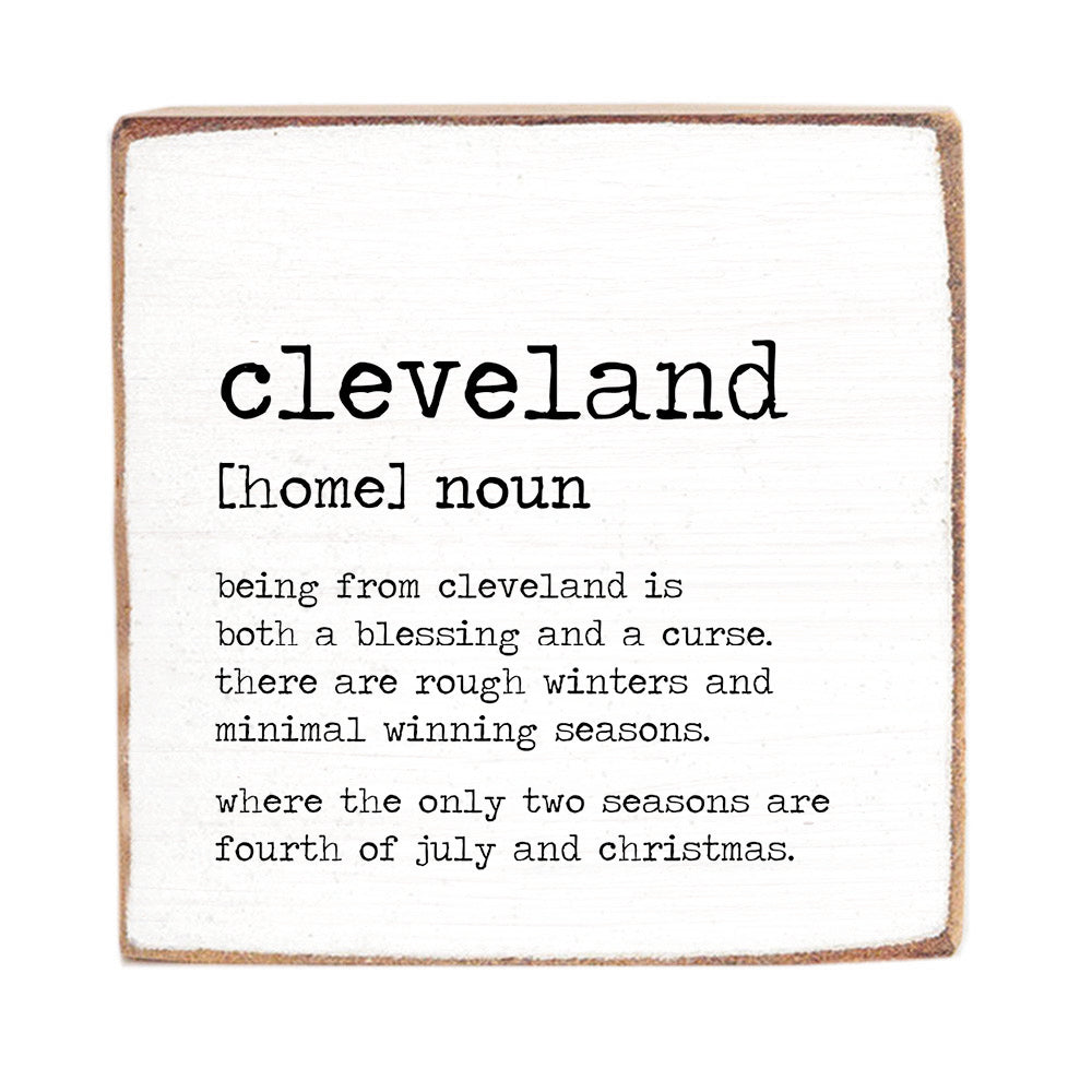 Cleveland Definition Block Sign