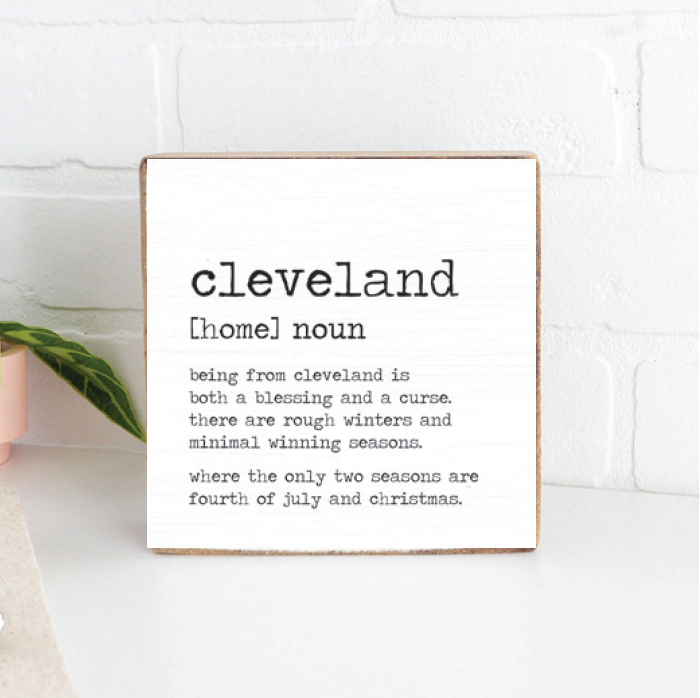 Cleveland Definition Block Sign