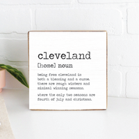 Cleveland Definition Block Sign