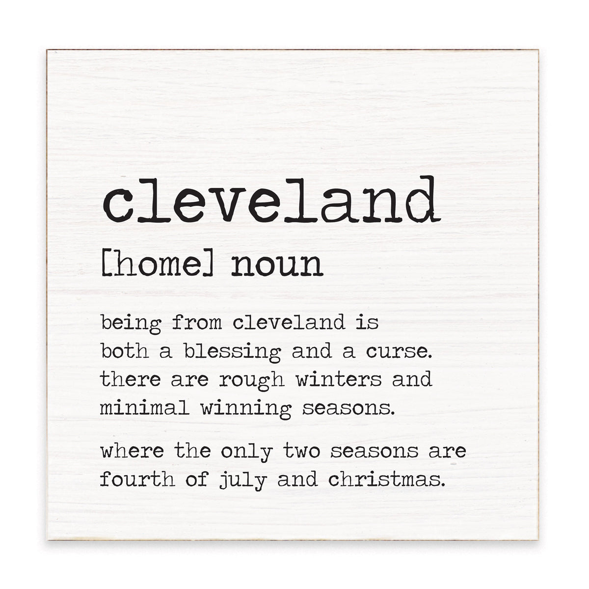 Cleveland Definition Block Sign