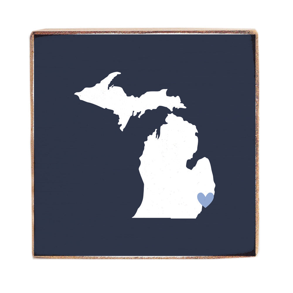 Michigan Detroit Heart Block Sign