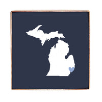 Michigan Detroit Heart Block Sign