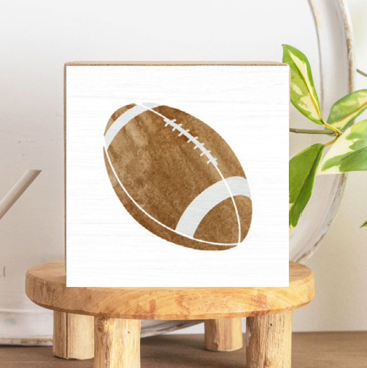 Football Decorative Wooden Block