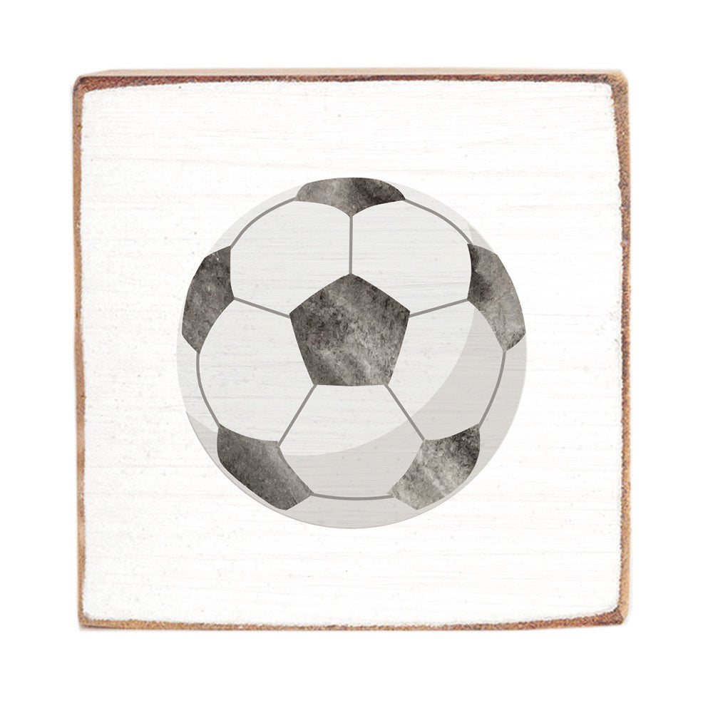 Soccer Ball Square Block Sign