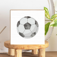 Soccer Ball Square Block Sign