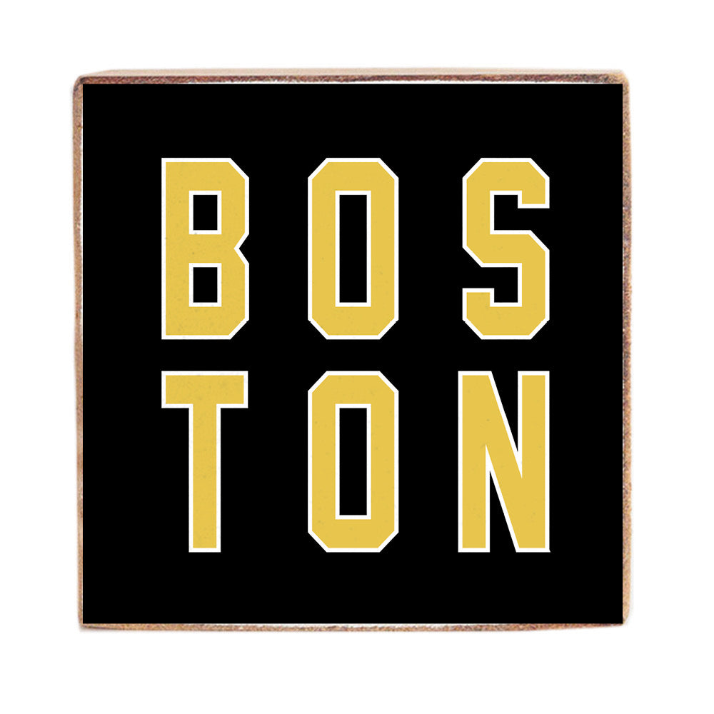 Boston Black and Gold Block Sign