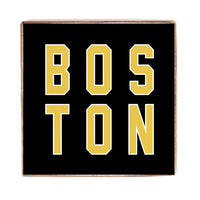 Boston Black and Gold Block Sign