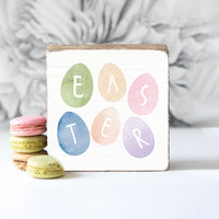 Easter Eggs Block Sign