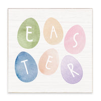 Easter Eggs Block Sign