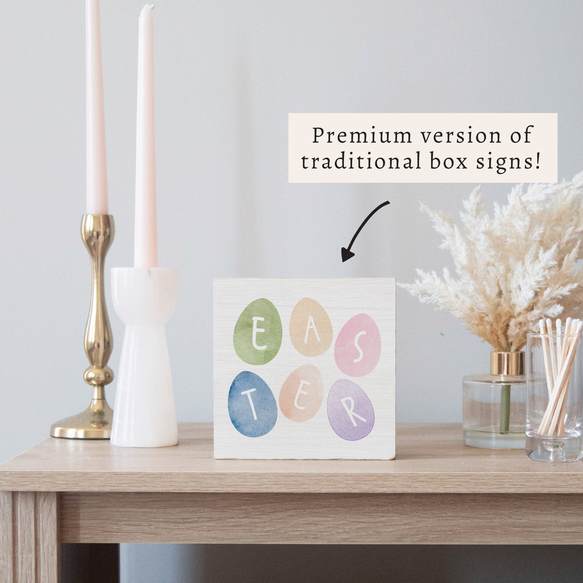 Easter Eggs Block Sign