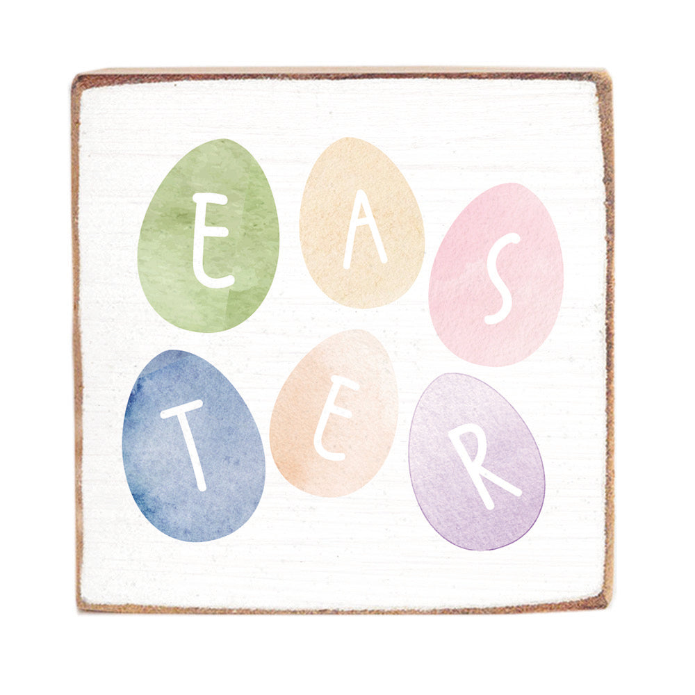 Easter Eggs Block Sign