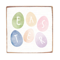 Easter Eggs Block Sign