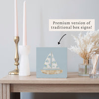Hydrangea Sailboat Block Sign