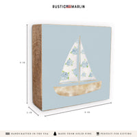 Hydrangea Sailboat Block Sign