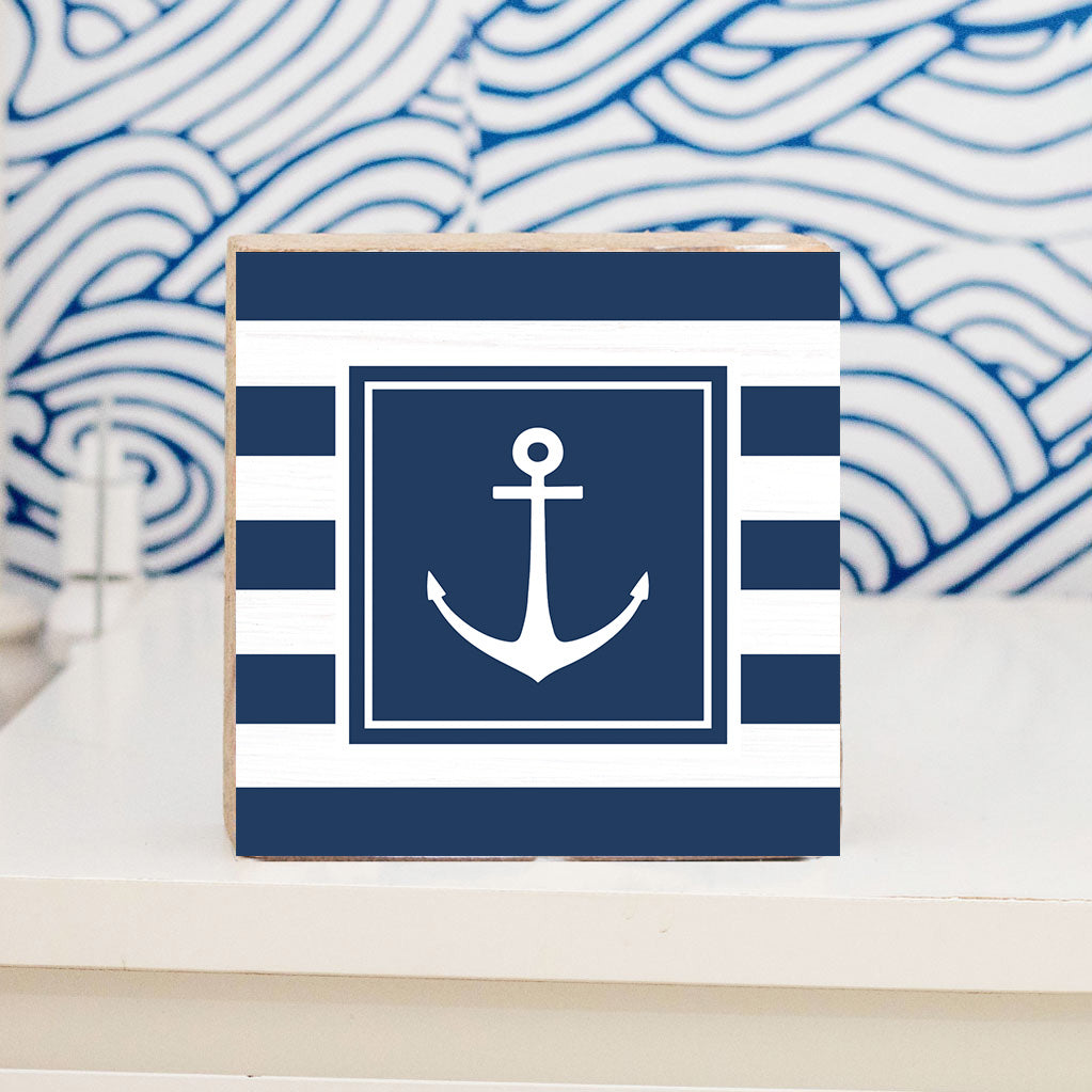 Anchor Stripes Block Sign