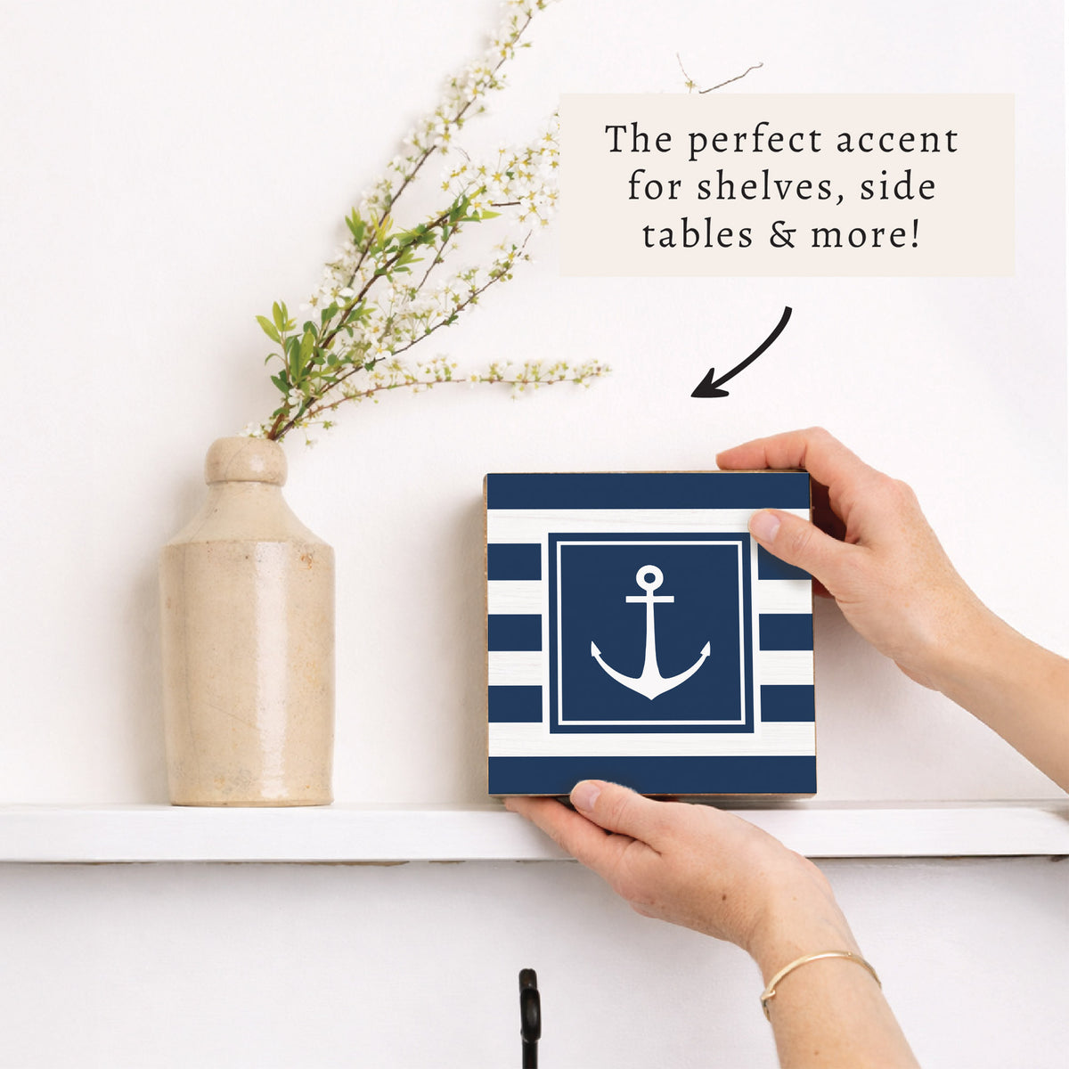 Anchor Stripes Block Sign