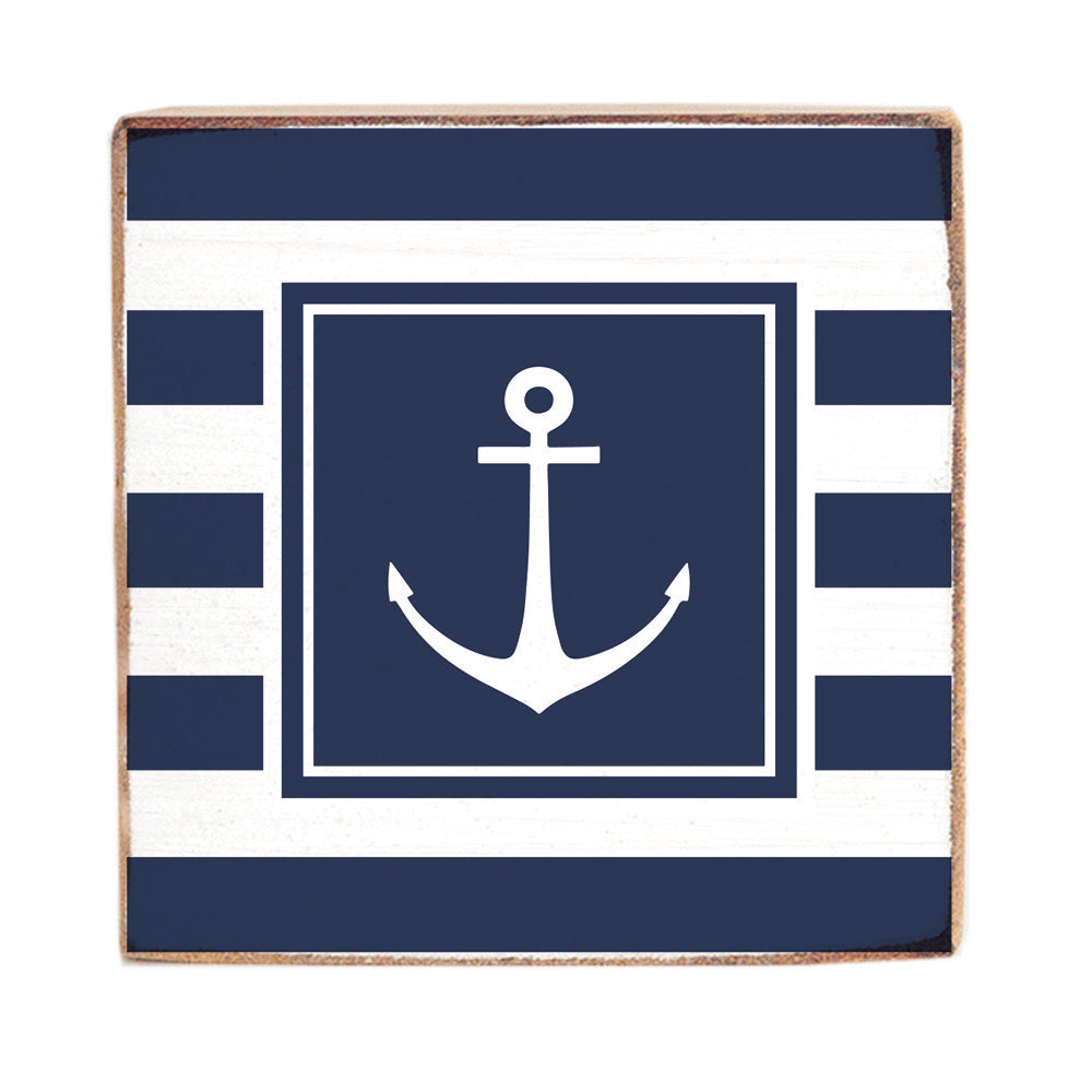 Anchor Stripes Block Sign