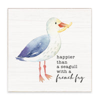 Seagull With A French Fry Block Sign